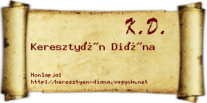 Keresztyén Diána névjegykártya